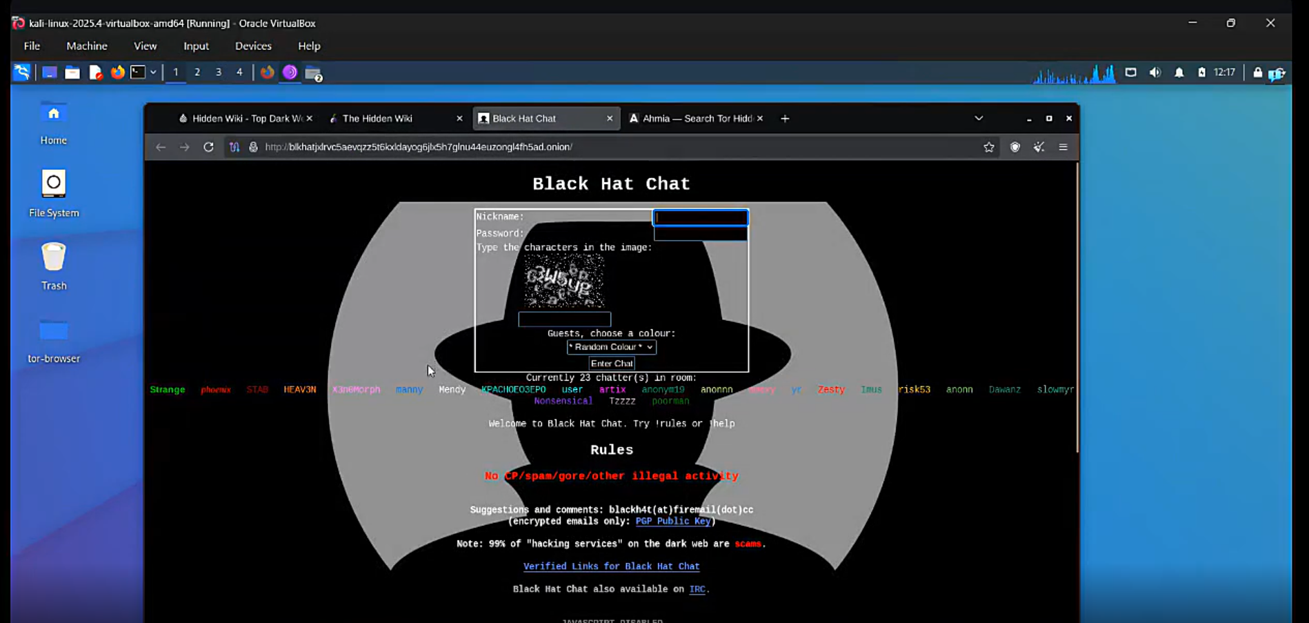 Dark Web Chat